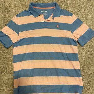 IZOD Mens Medium Short Sleeved Polo Striped